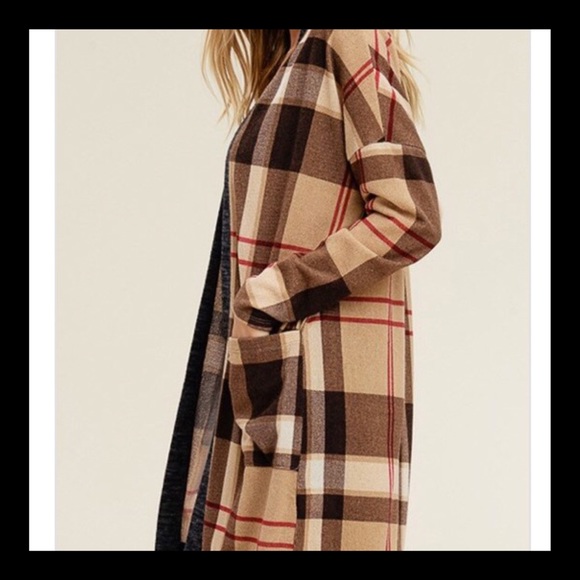 ▪️LAST 1 ▪️Checkered Print Cardigan/Pockets - Picture 3 of 4